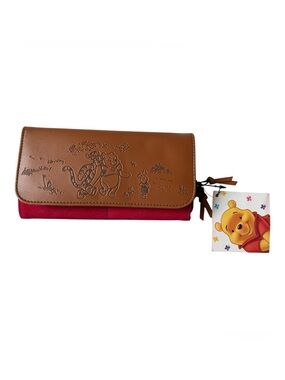NWT DISNEY WINNIE THE POOH RED & BROWN WALLET